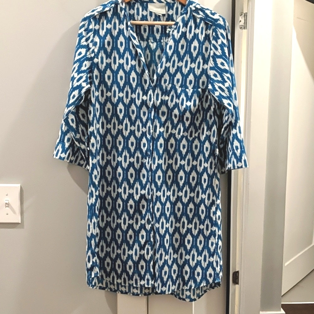 ANTHROPOLOGIE ikat shirt dress